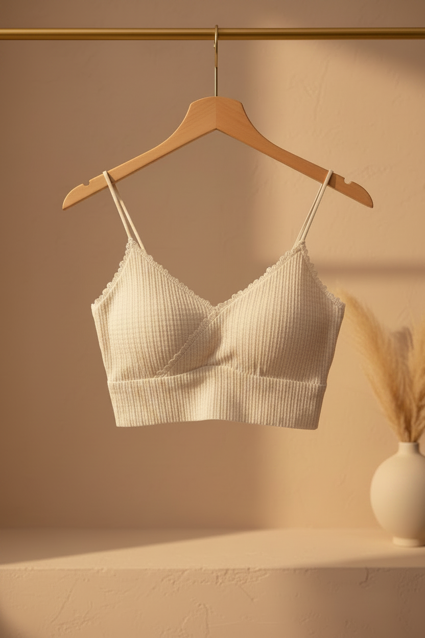 Bralette beige en colgador