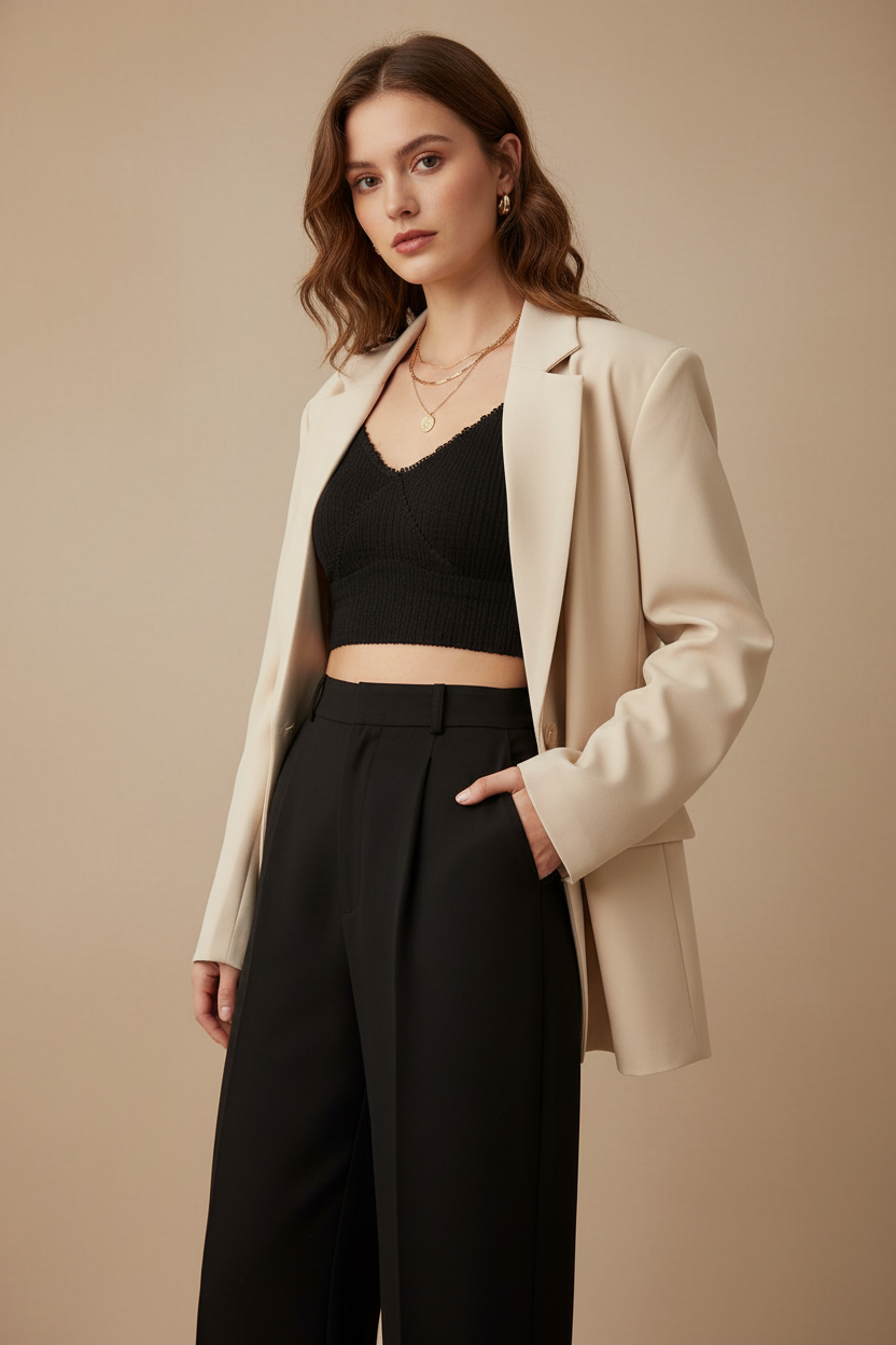 Bralette negro con blazer